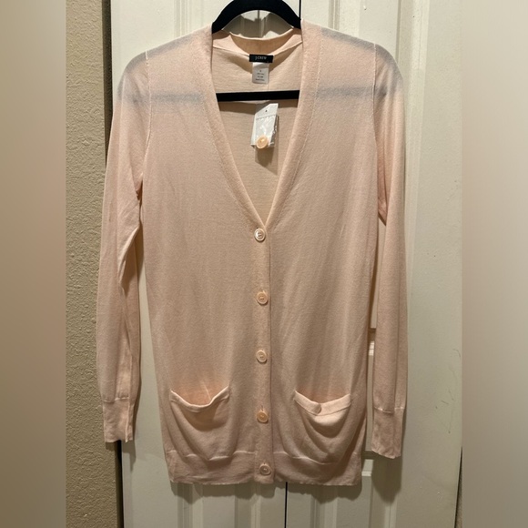 NWT J.Crew Cardigan Lightweight Peach Color Soft Cotton Resort Vacation , Small - Picture 1 of 4
